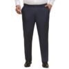 JOHN PRIDE Plus Size Men Regular Fit Mid-Rise Solid Navy Blue Formal Trousers (JPTR22010S_46_Navy Blue)