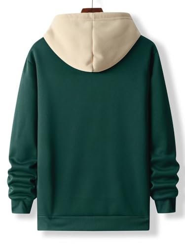 TAGDO® Men's Casual Woolen Hoodie with Cartoon Print | Hoodie for Man (Bull-HDY-2044-Dark Green-XXL) - Image 6