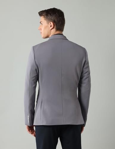 Arrow Men's Solid Full Sleeves Regular Fit Notch Lapel Collar Polyester Blazer Grey - Image 11