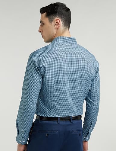 Van Heusen Men's Cotton Slim Fit Shirt (VHSFFSLBP63864_Dark Blue 42) - Image 6