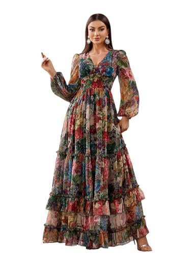 LITZO Dress for Women || Western Dresses for Women || One Piece Maxi Dress (L-30-L) Yellow - Image 6