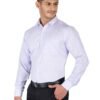 YOUNG & FORMALS by CAMBRIDGE Men's Slim Fit Solid Formal Shirt | Full Sleeves Spread Collar | Structure Pattern | Premium Polyester Cotton Blend | Classic Business & Office Wear | Lavender | 36