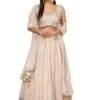 Soch Womens Beige Chinon Blend Embroidered Ghagra Choli With Sequins