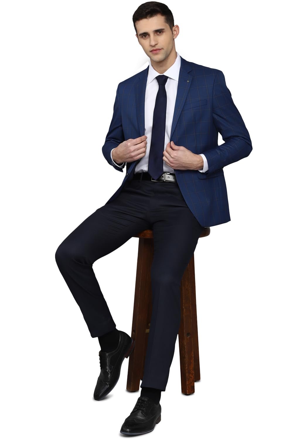 Louis Philippe Men's Blazer (LPBZMSLFV73434_Navy - Image 2