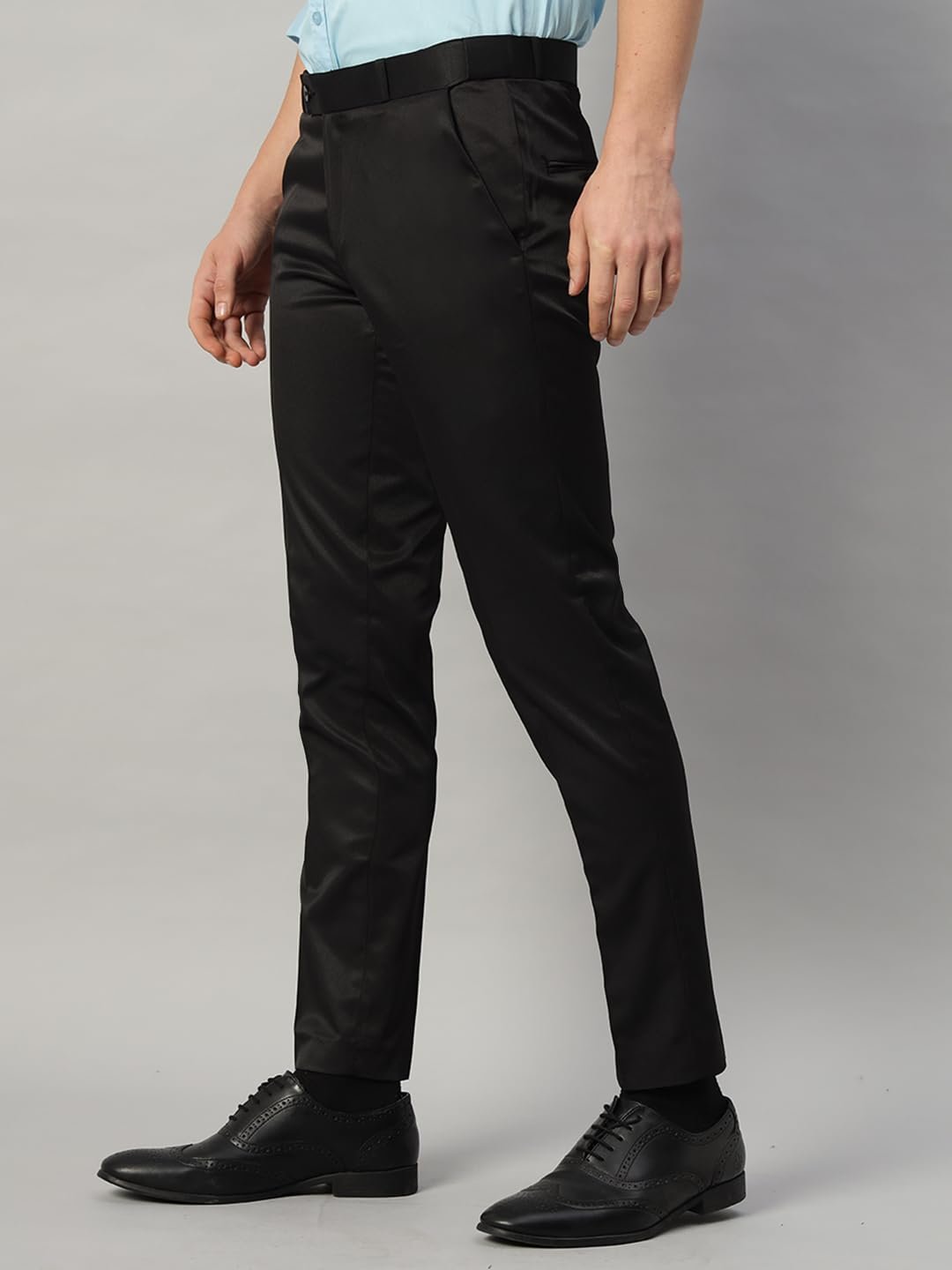 Vogaan Formal Pant with Expandable Waist for Men | Men's Cotton Regular Fit Flat Front Pant for Party and Casual Wear (Black-34) - Image 6