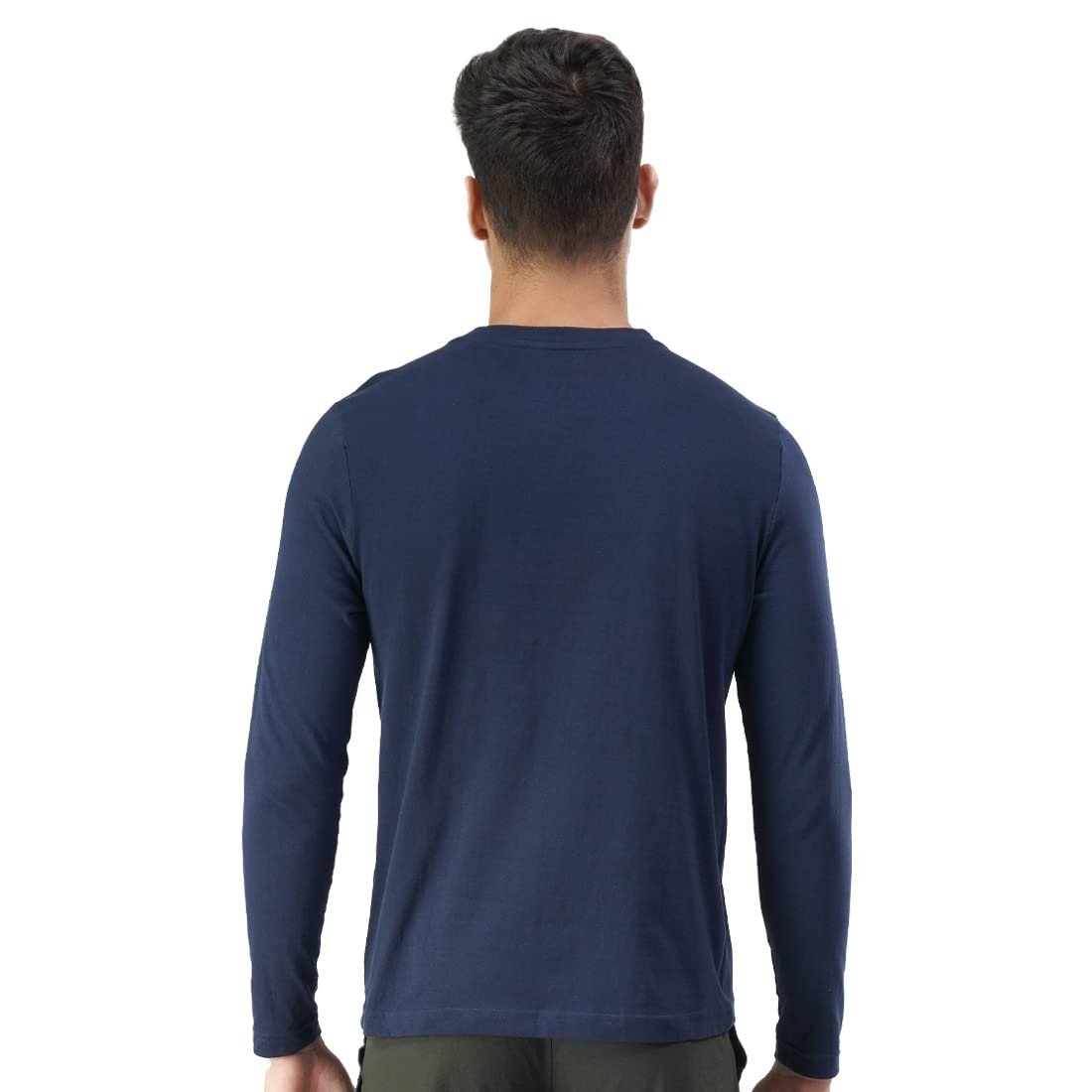 U.S. POLO ASSN. Men Pure Cotton Long Sleeve Solid I693 Crew Neck, Regular, Sweat Shirt T-Shirt - Pack of 1 (Navy L) - Image 4