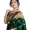 C J Enterprise Women's Banarasi Saree Pure Kanjivaram Silk Saree Soft Design Wear Pattu Sarees Latest Cotton With Blouse Piece Kanchipuram for Wedding sadi new ladies 2025 (Vruksh-51) (Dark Green)