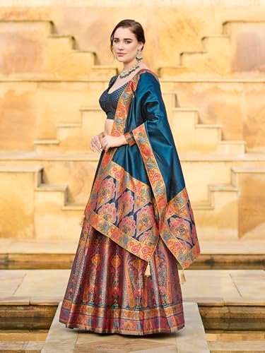 PURVAJA Women's Jacquard Semi-Stitched Lehenga choli (Nisva-Rama_Free Size) - Image 6