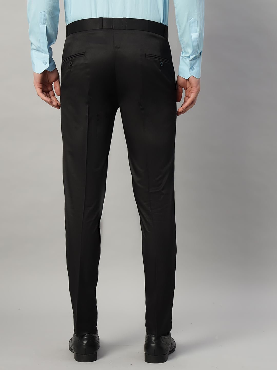 Vogaan Formal Pant with Expandable Waist for Men | Men's Cotton Regular Fit Flat Front Pant for Party and Casual Wear (Black-34) - Image 5