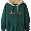 TAGDO® Men's Casual Woolen Hoodie with Cartoon Print | Hoodie for Man (Bull-HDY-2044-Dark Green-XXL)