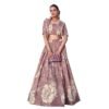 LooknBook Women's Tussar Silk Ready to Wear Stitched Lehenga Choli Set with Heavy Tassels Koti and Foil Printed Floral Pattern