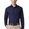 Peter England Men's Cotton Slim Fit Small Ditsy Printed Full Sleeve Shirt Navy, 40