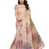 Yashika Women's Floral Digital Print Chandheri Saree with Unstitched Blouse Material_AZ-YS-P1-SASIKALA WHITE