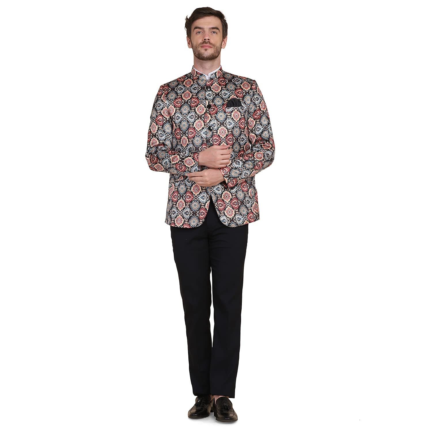 TAHVO Men's Tuxedo Slim Fit Blazer (310035-36_Multi 01 - Image 2