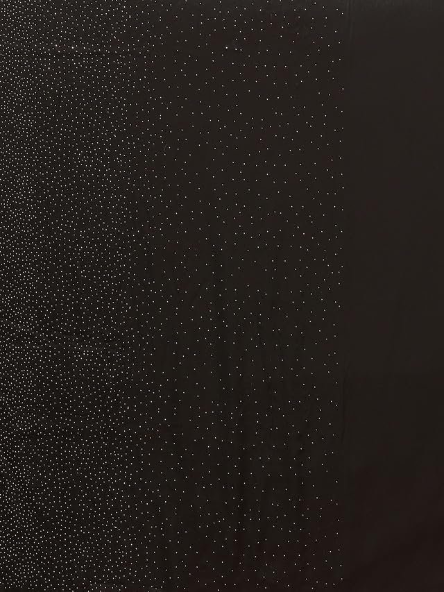 SIRIL Women's Satin Silk Hot Fixing Stone Work Saree with Unstitched Blouse(3111S412_Black) - Image 2