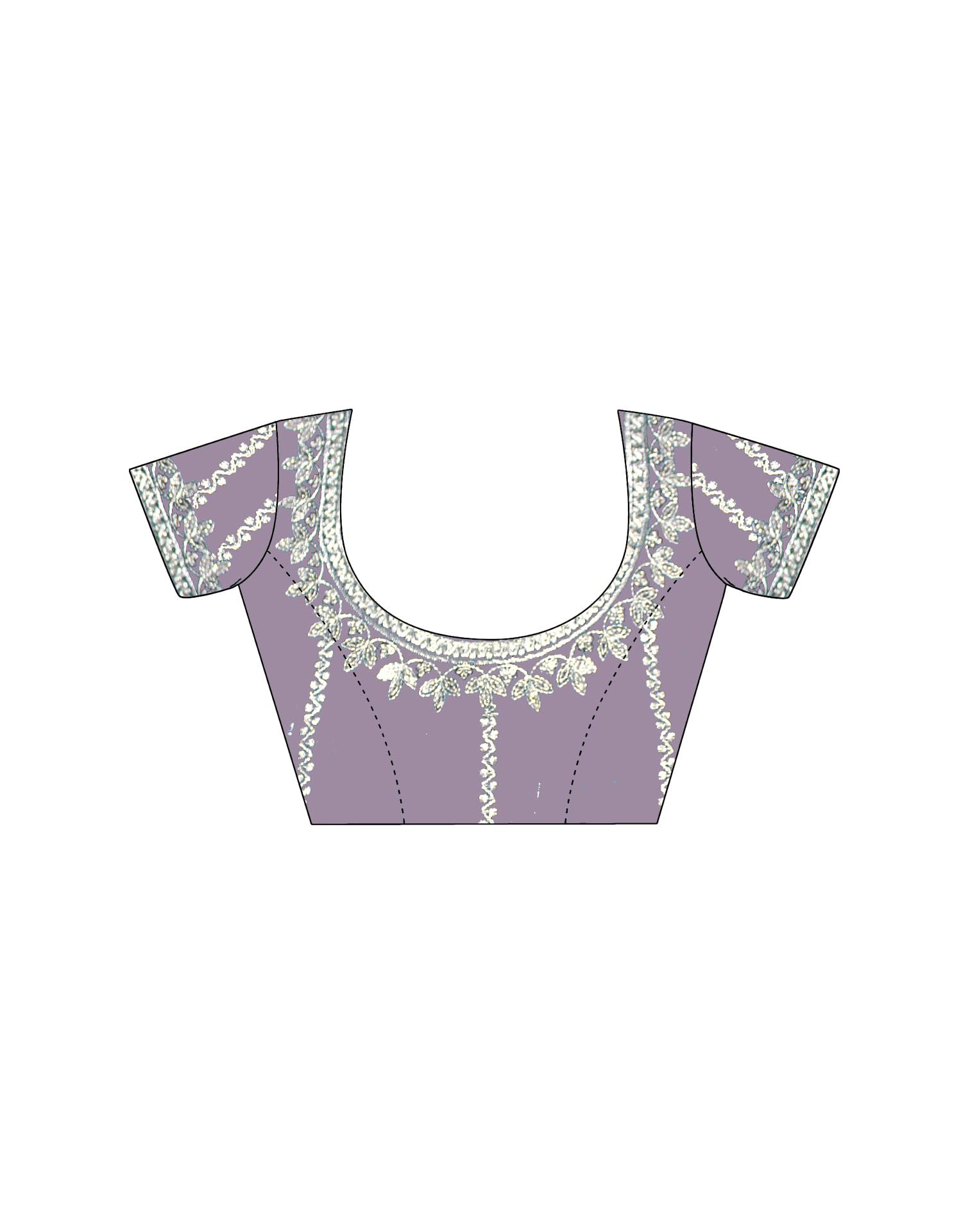 SIRIL Women's Tissue Silk Sequence Embroidery Saree with Unstitched blouse Piece (4472S111_Dusty Light Purple) - Image 2