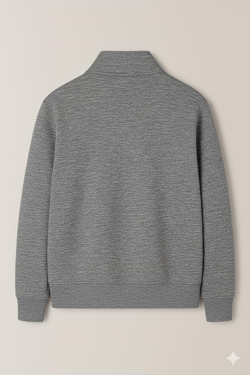 Mack Jonney Men’s Fleece Half-Zip Melange Color High Neck Sweatshirt | Warm & Stylish Winter Wear -M4593 - Image 6