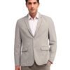 Arrow Men's Beige Textured Notch Collar Long Sleeve Formal Nylon Slim Fit Blazer (ARAIBZ5050_Beige_42)