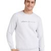 Qube by Fort Collins Men's Cotton Round Neck Sweatshirt (929241 SMU_Ecru_L_Ecru_L)