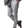 Jack and Jini Men Mid Rise Formal Pant with Expandable Waist Regular Fit, Flat Front, Premium Lycra Fabric for Office, Party and Casual Wear Light Grey, 40