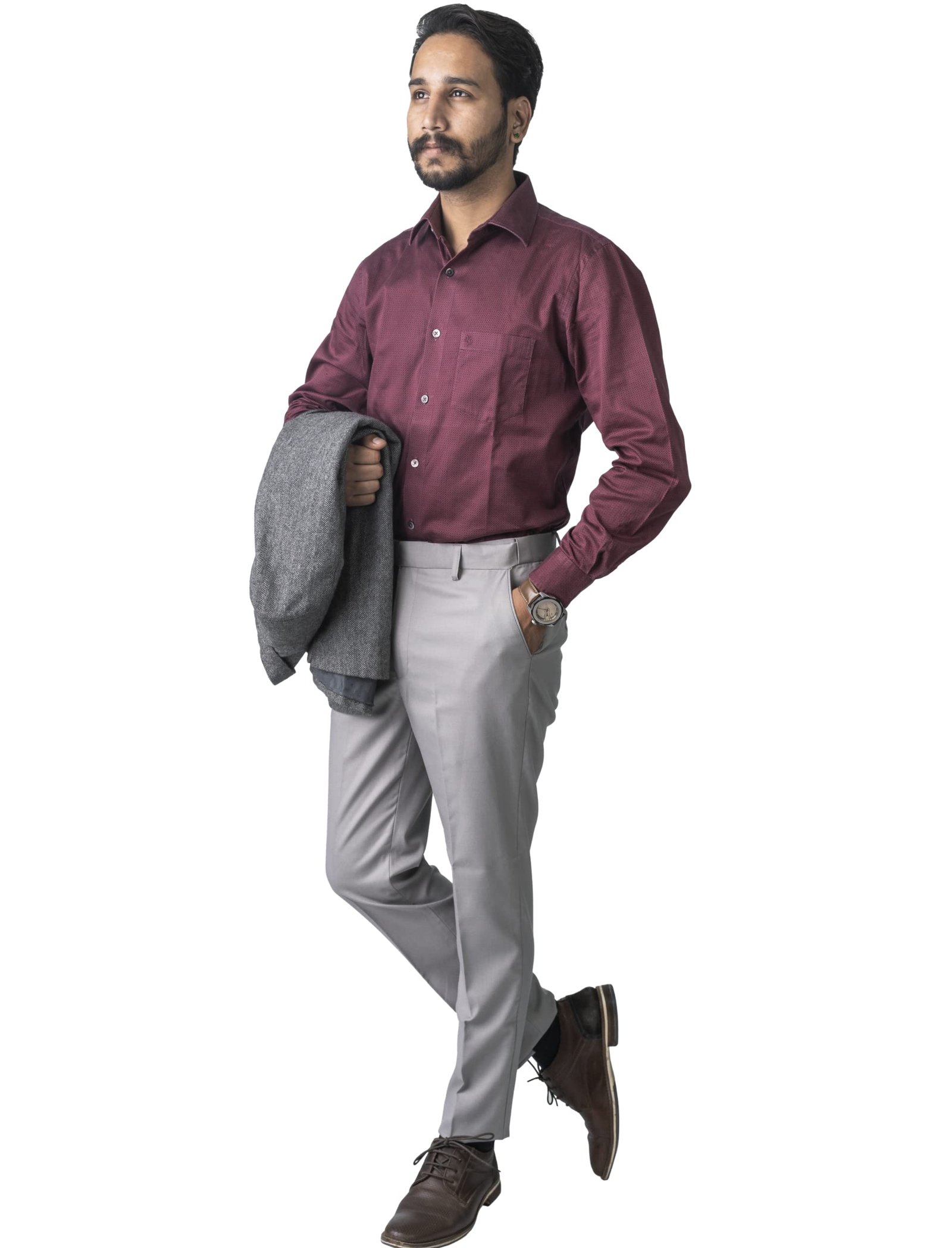 Jack and Jini Men Mid Rise Formal Pant with Expandable Waist Regular Fit, Flat Front, Premium Lycra Fabric for Office, Party and Casual Wear Light Grey, 40 - Image 8