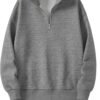 Mack Jonney Men’s Fleece Half-Zip Melange Color High Neck Sweatshirt | Warm & Stylish Winter Wear -M4593