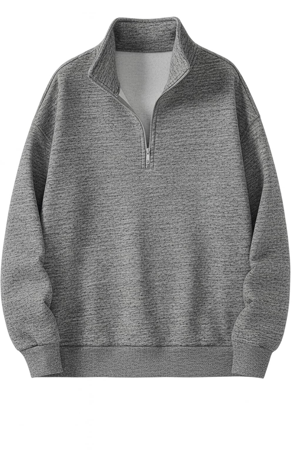 Mack Jonney Men’s Fleece Half-Zip Melange Color High Neck Sweatshirt | Warm & Stylish Winter Wear -M4593