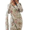 Sidhidata Women's Georgette Printed Ready To Wear one Minute Saree With Unstitched Blouse Piece (1000 Butty White_White_Free Size)