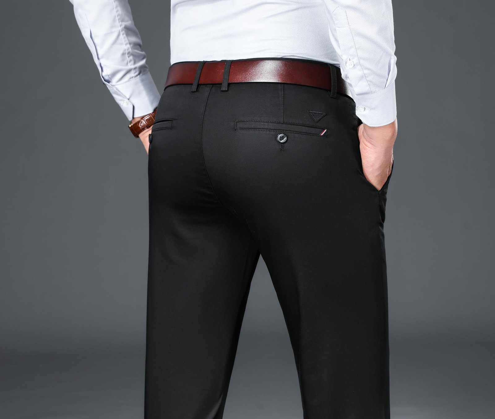 AVANOVA Regular Classic Design for Business and Formal Occasions (Men's Stretch Dress Pants 126_Black - Image 5