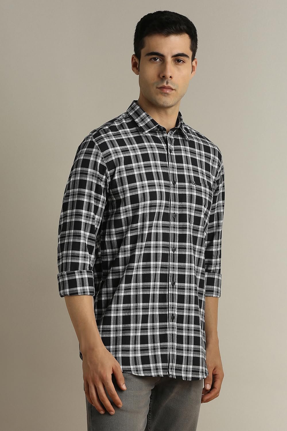 Peter England Slim Fit Dupplin Checkered Shirt for Men – Full Sleeves | Cotton | Smart & Stylish - Image 8