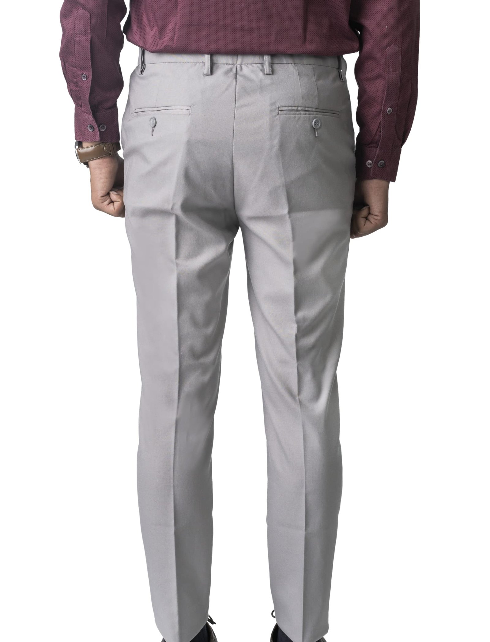 Jack and Jini Men Mid Rise Formal Pant with Expandable Waist Regular Fit, Flat Front, Premium Lycra Fabric for Office, Party and Casual Wear Light Grey, 40 - Image 4