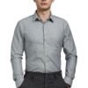Louis Philippe Men Cotton Striped Slim Fit Shirt (LPSFMSLPR30093_Grey, 42