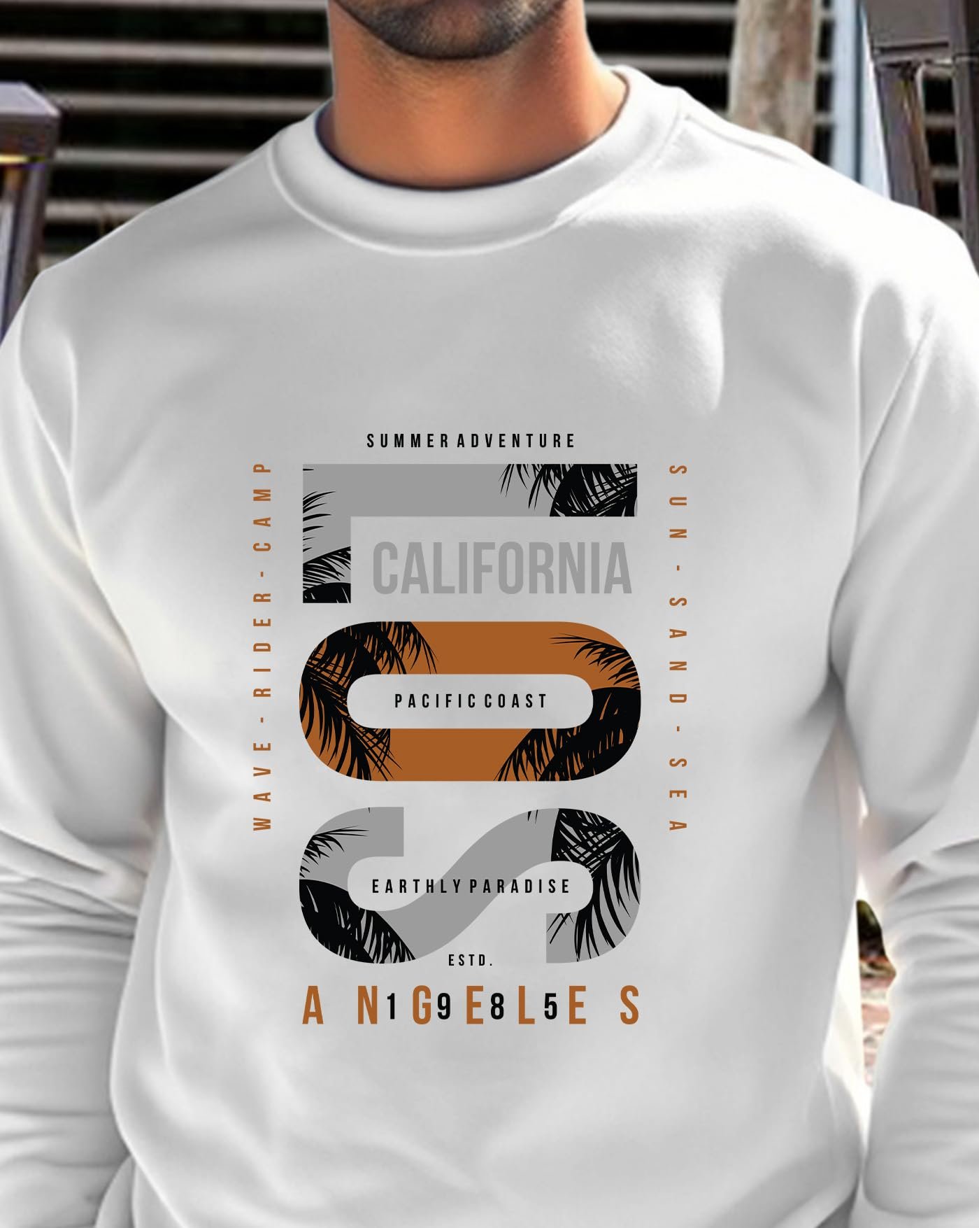 AUSK Men Sweatshirt || Oversized Loose Fit Fleece Sweatshirts for Man White - Image 2