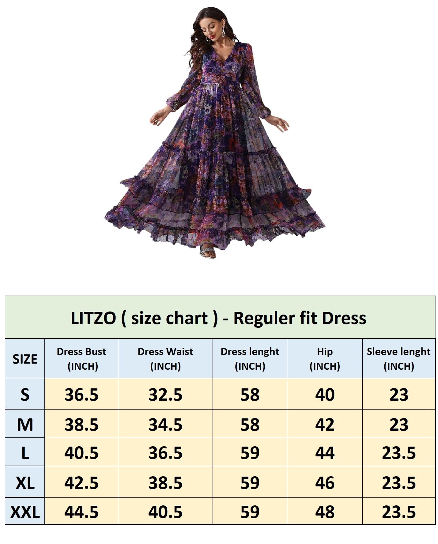 LITZO Dress for Women || Western Dresses for Women || One Piece Maxi Dress (L-30-L) Yellow - Image 4