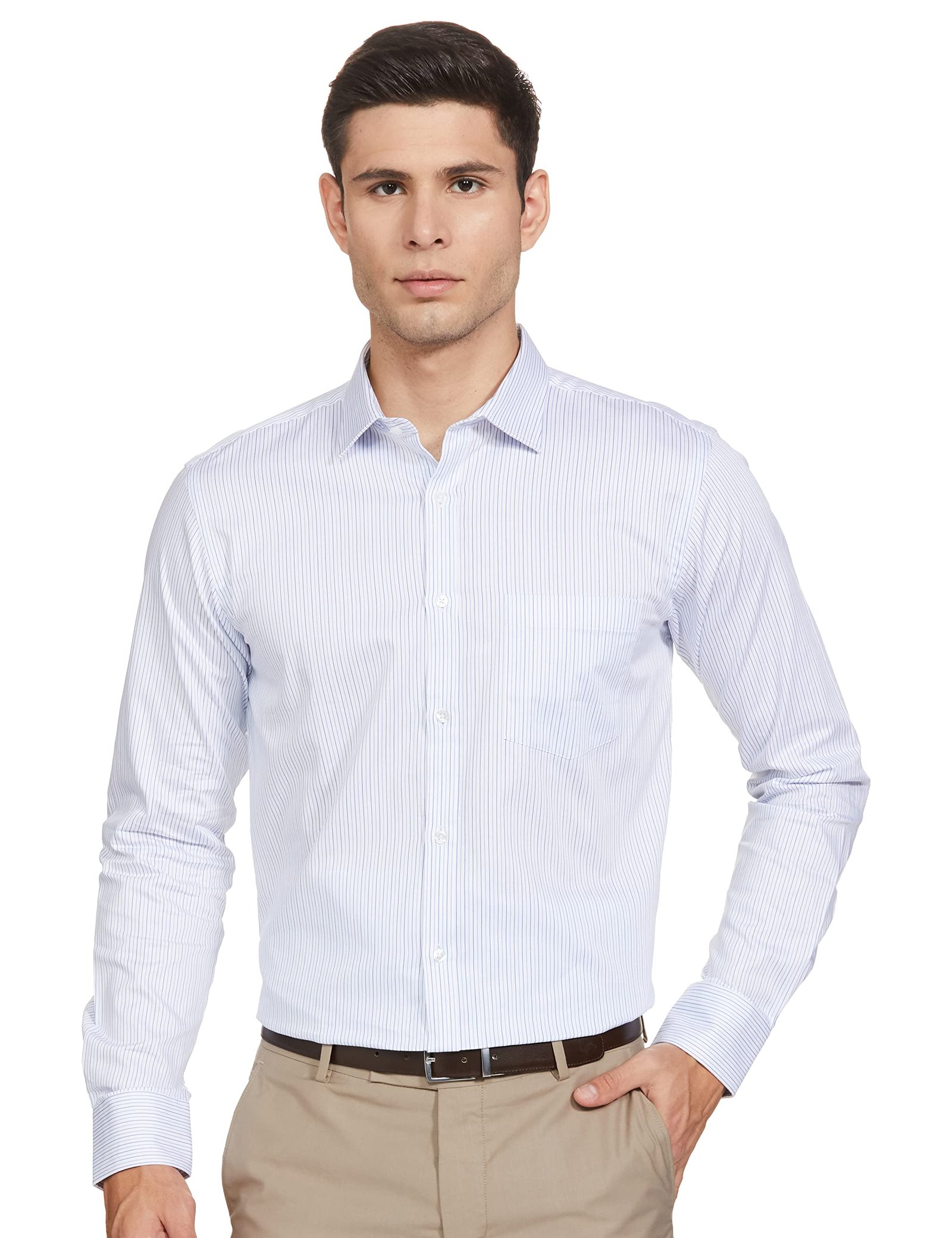 PARK AVENUE Men's Slim Shirt (PMSX16672-B4_Medium Blue 2XL)