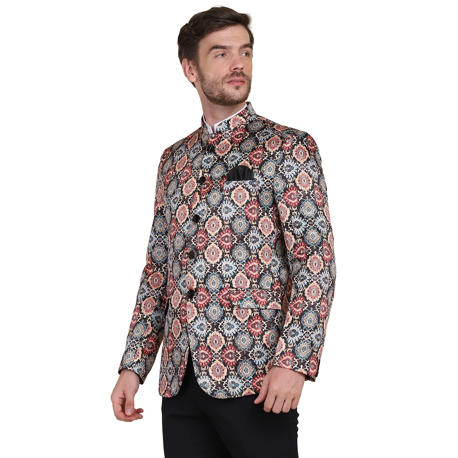 TAHVO Men's Tuxedo Slim Fit Blazer (310035-36_Multi 01 - Image 6