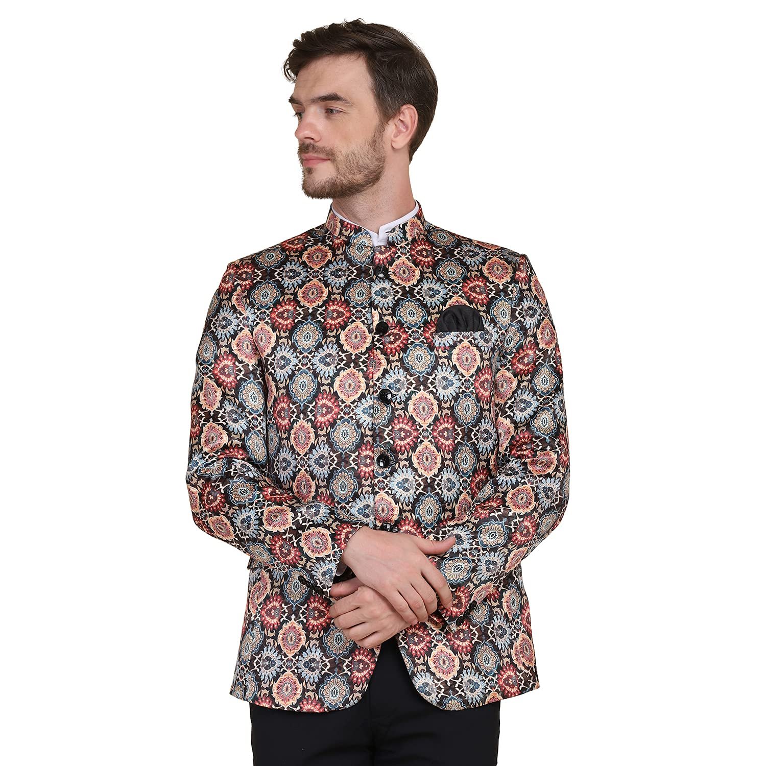 TAHVO Men's Tuxedo Slim Fit Blazer (310035-36_Multi 01