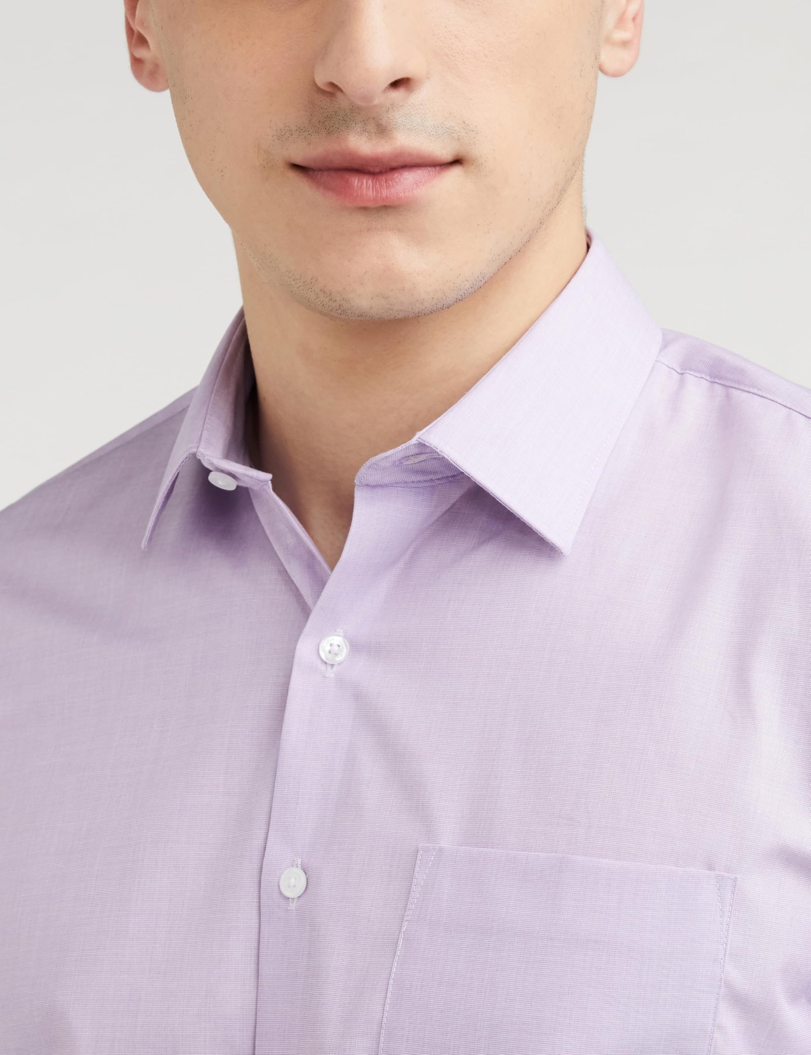 Van Heusen Men's Cotton Slim Fit Formal Shirt (Vhsfrslb145826_Pale Purple 42) - Image 4