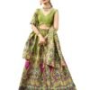PURVAJA Women's Jacquard Semi-Stitched Lehenga choli (Sakhi-Mehndi_Free Size)