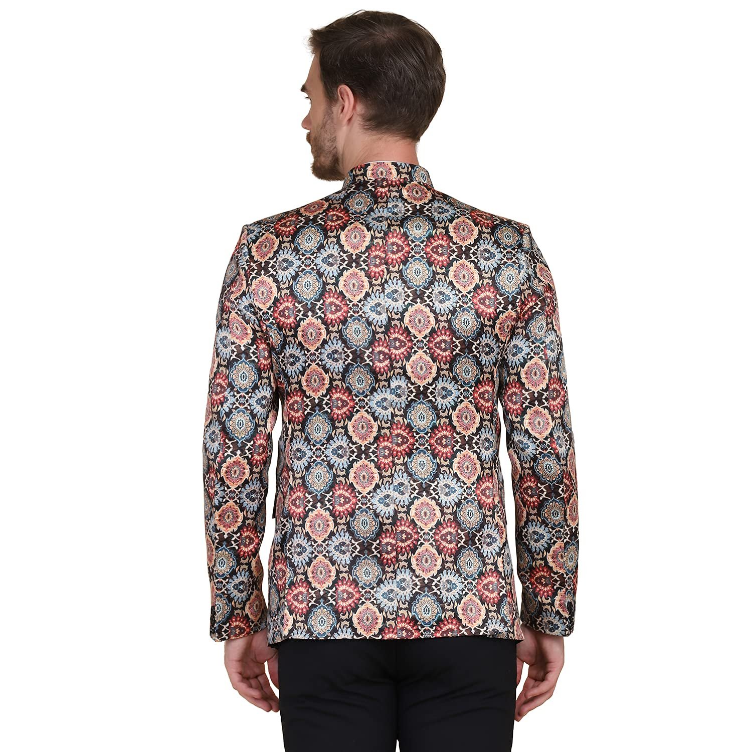 TAHVO Men's Tuxedo Slim Fit Blazer (310035-36_Multi 01 - Image 5