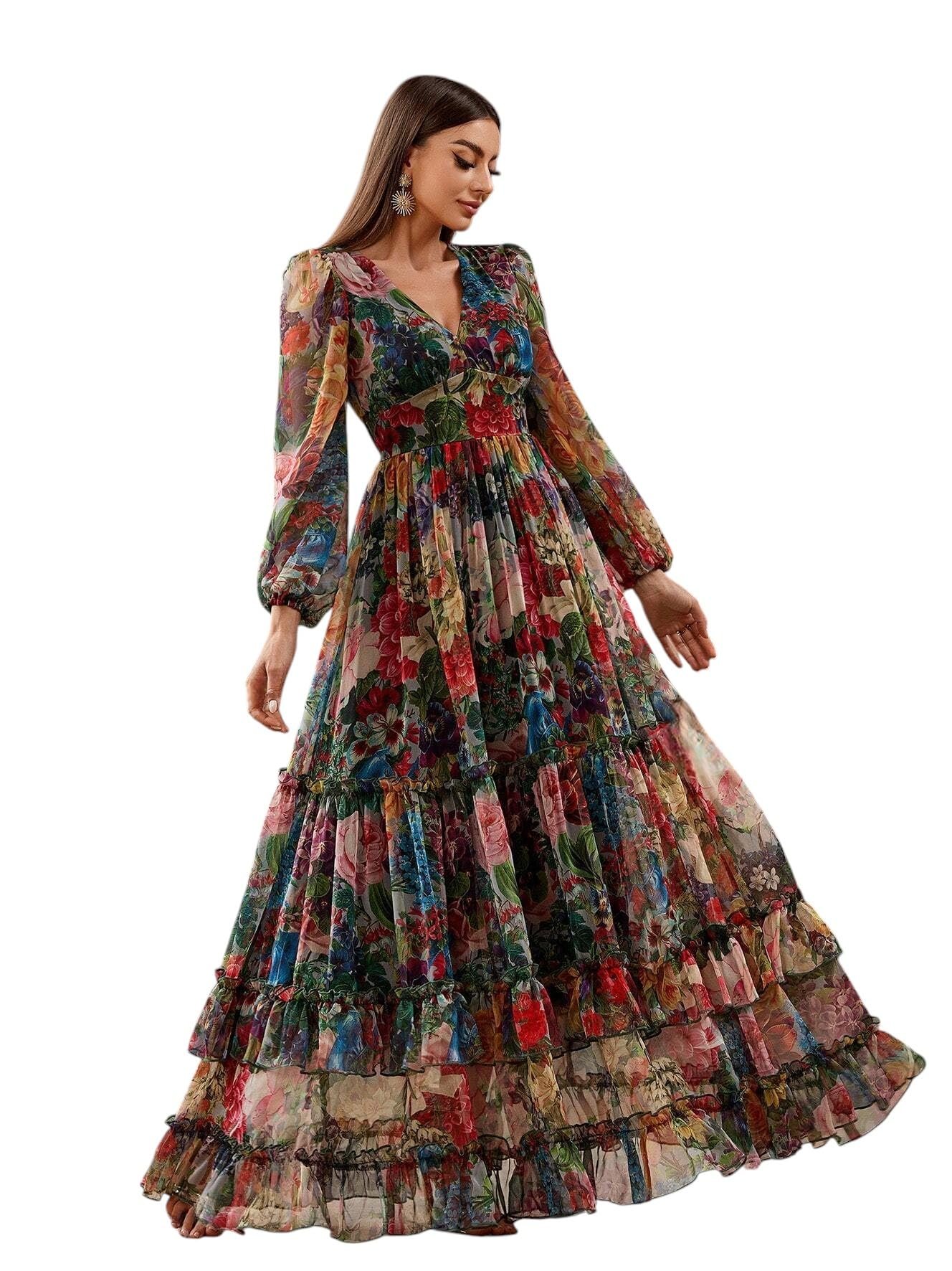 LITZO Dress for Women || Western Dresses for Women || One Piece Maxi Dress (L-30-L) Yellow - Image 2