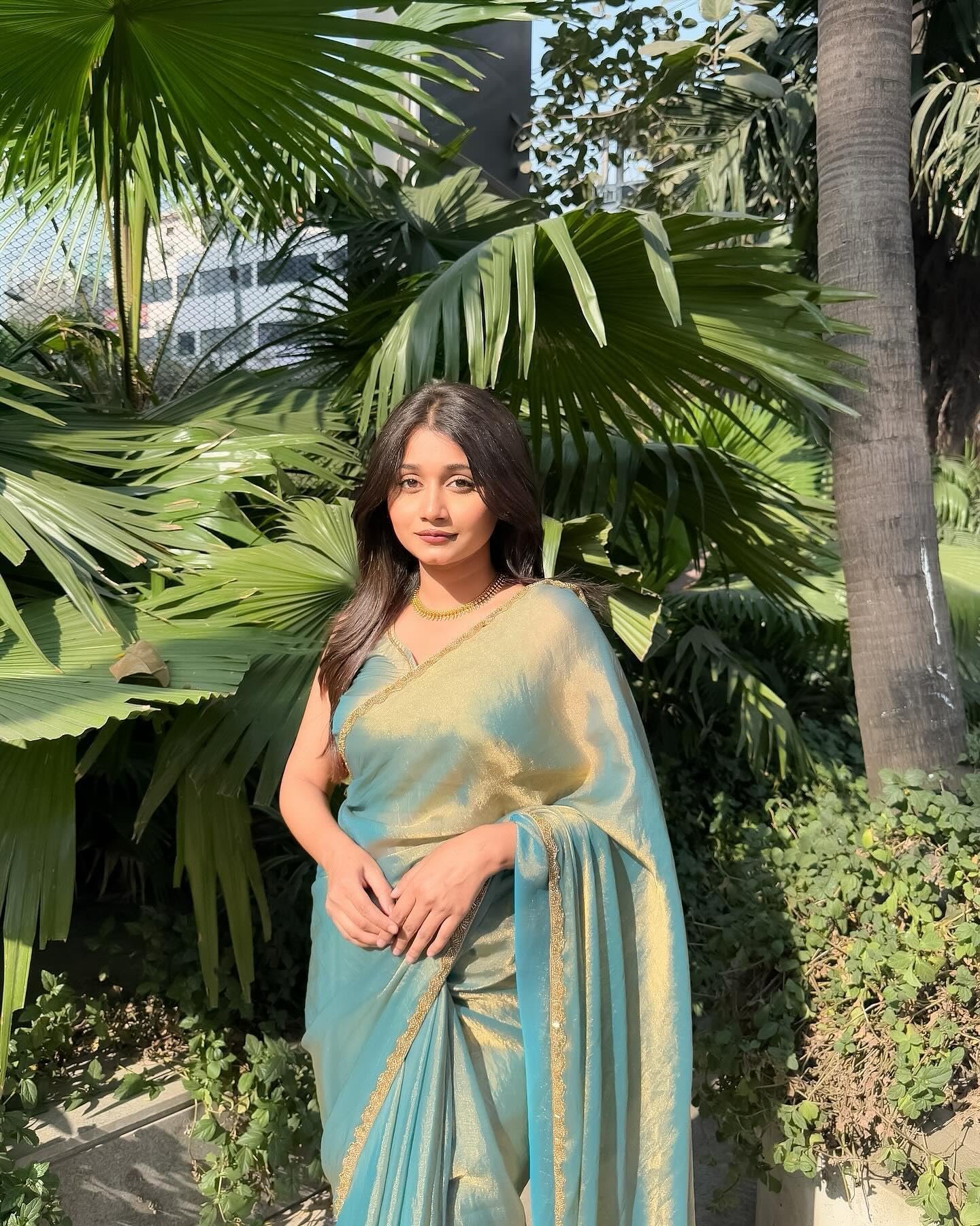 Sidhidata Women's Soft Fandy Silk Saree With Hand Work Lace Boarder & Comes With Unstitched Blouse Piece (Chhaava) (V Sky Blue) - Image 3