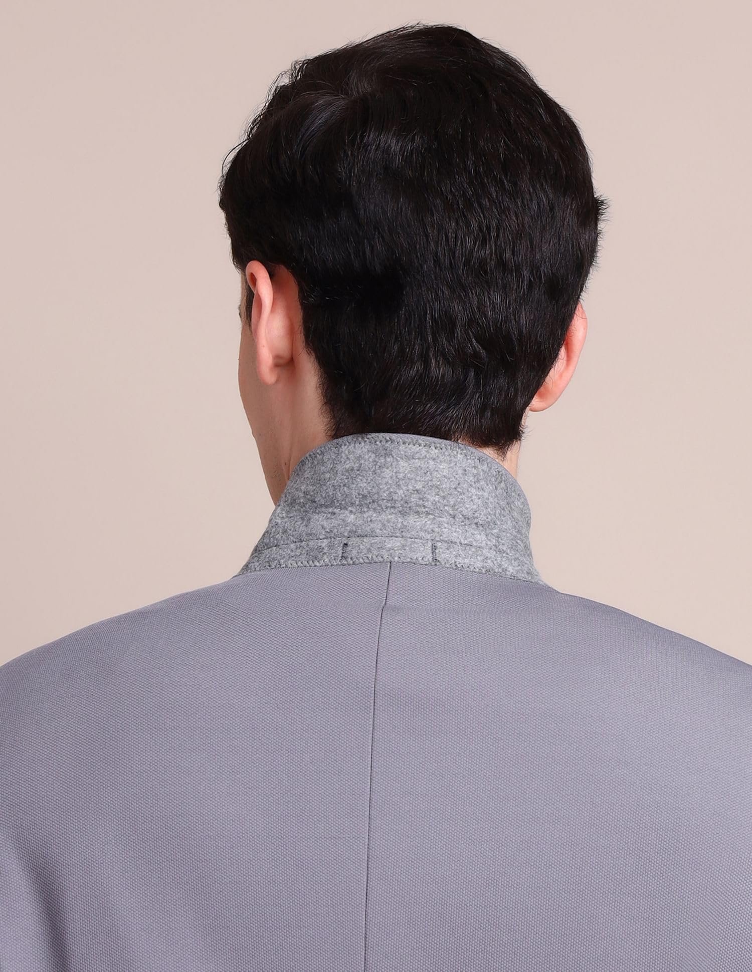 Arrow Men's Solid Full Sleeves Regular Fit Notch Lapel Collar Polyester Blazer Grey - Image 2