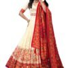SD Collection Women's Navaratri Trending Designeer Tussar Silk Lehenga Choli Set With Dupatta And Blouse (WHITE)