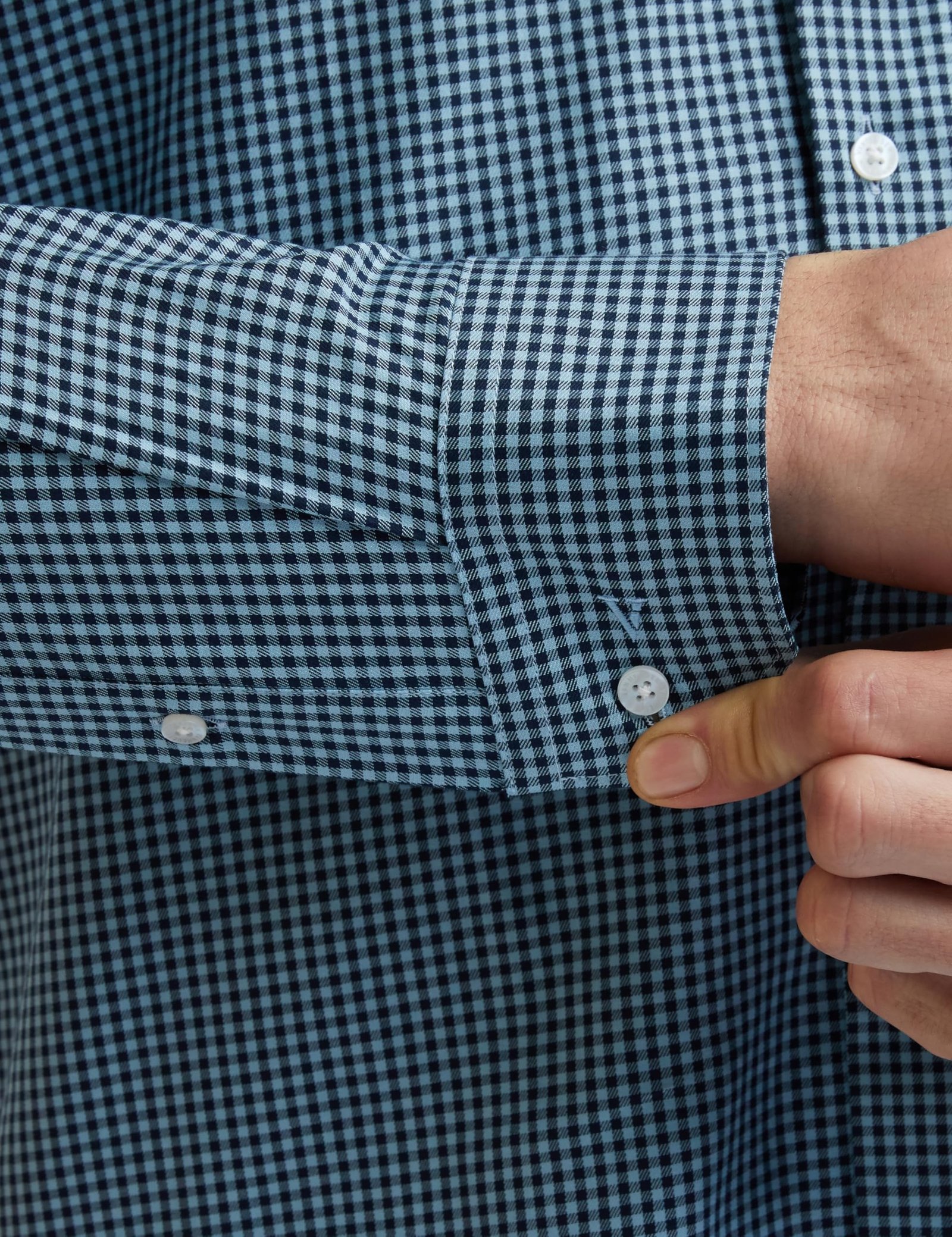 Van Heusen Men's Cotton Slim Fit Shirt (VHSFFSLBP63864_Dark Blue 42) - Image 3