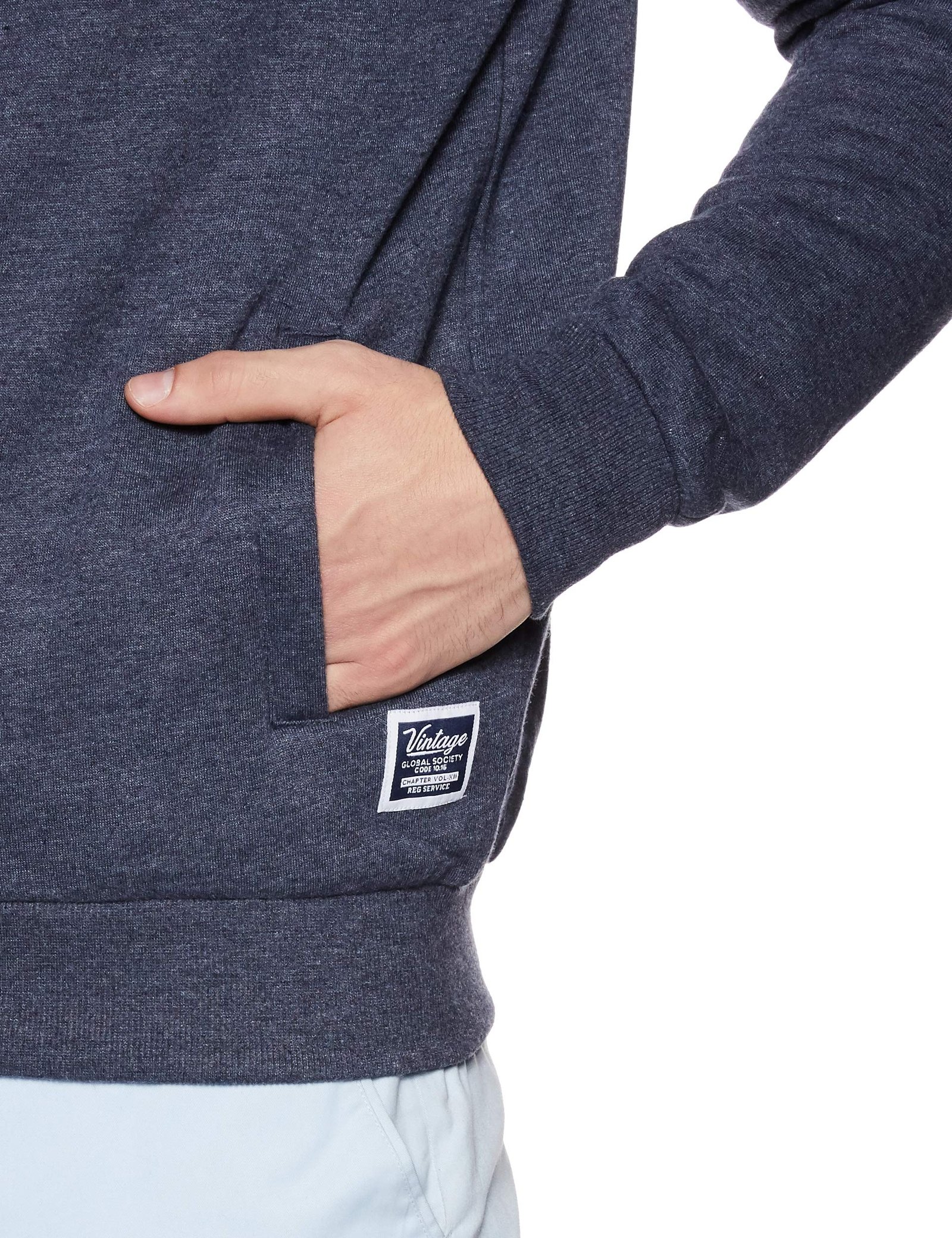 Symbol Men's Cotton Blend High Neck Fleece Regular Fit Sweatshirt Iris Navy Mel Large - Image 6