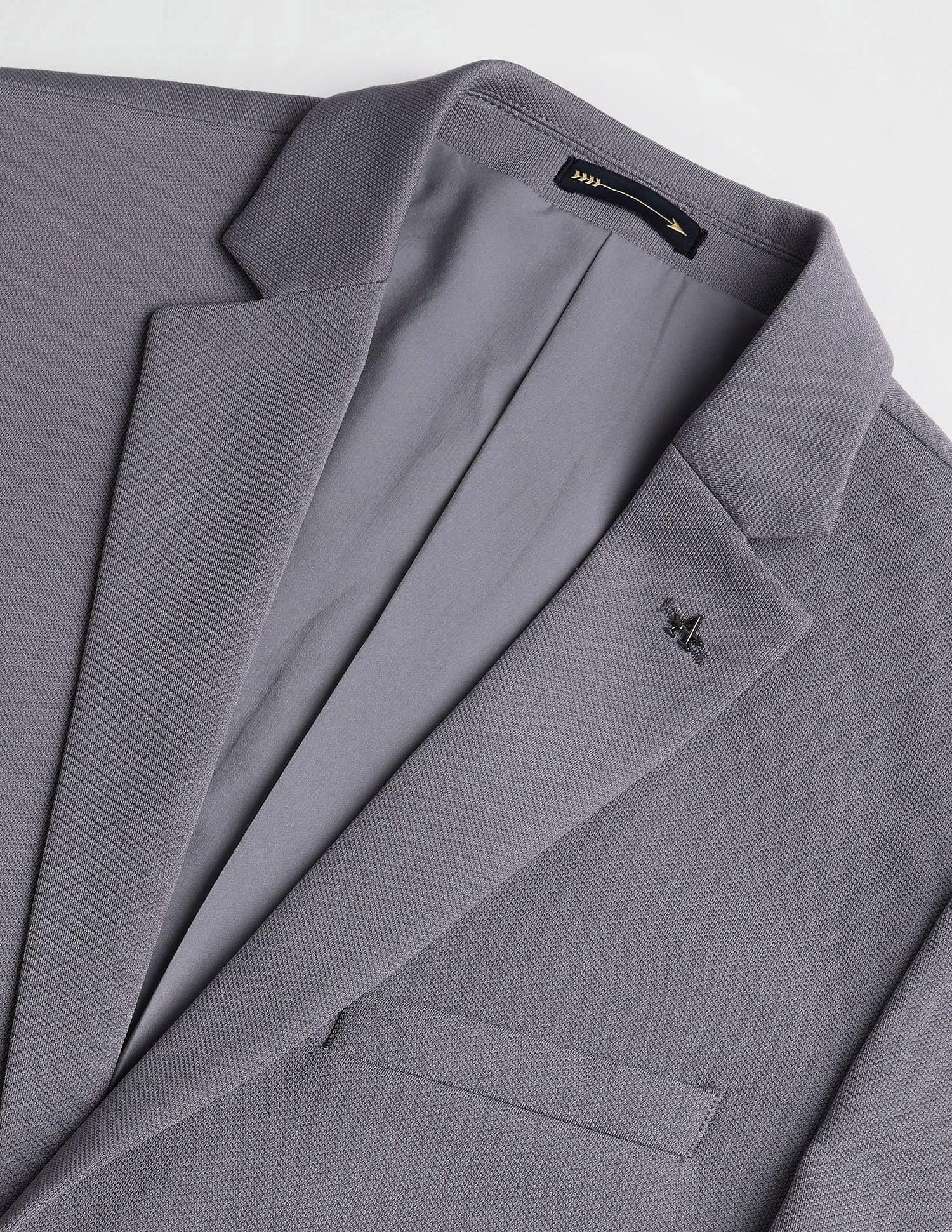 Arrow Men's Solid Full Sleeves Regular Fit Notch Lapel Collar Polyester Blazer Grey - Image 8