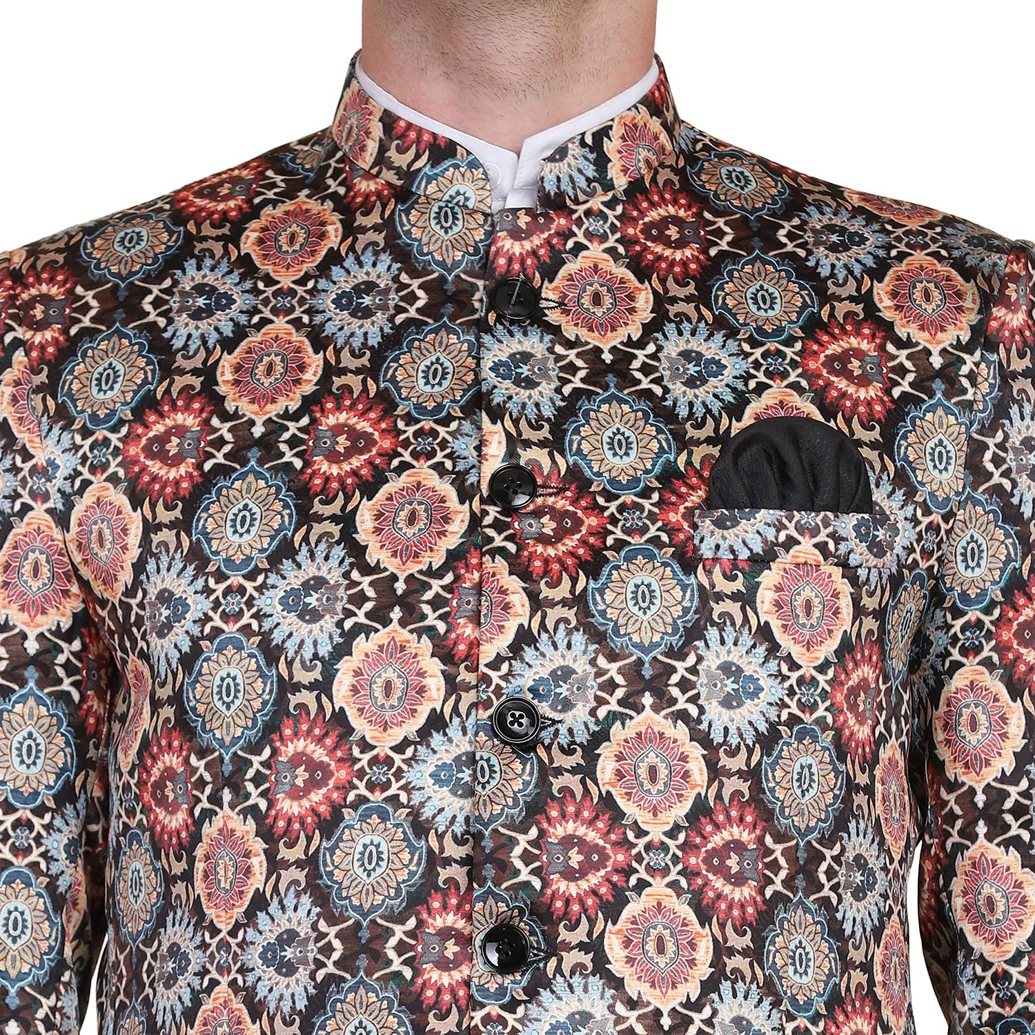 TAHVO Men's Tuxedo Slim Fit Blazer (310035-36_Multi 01 - Image 3