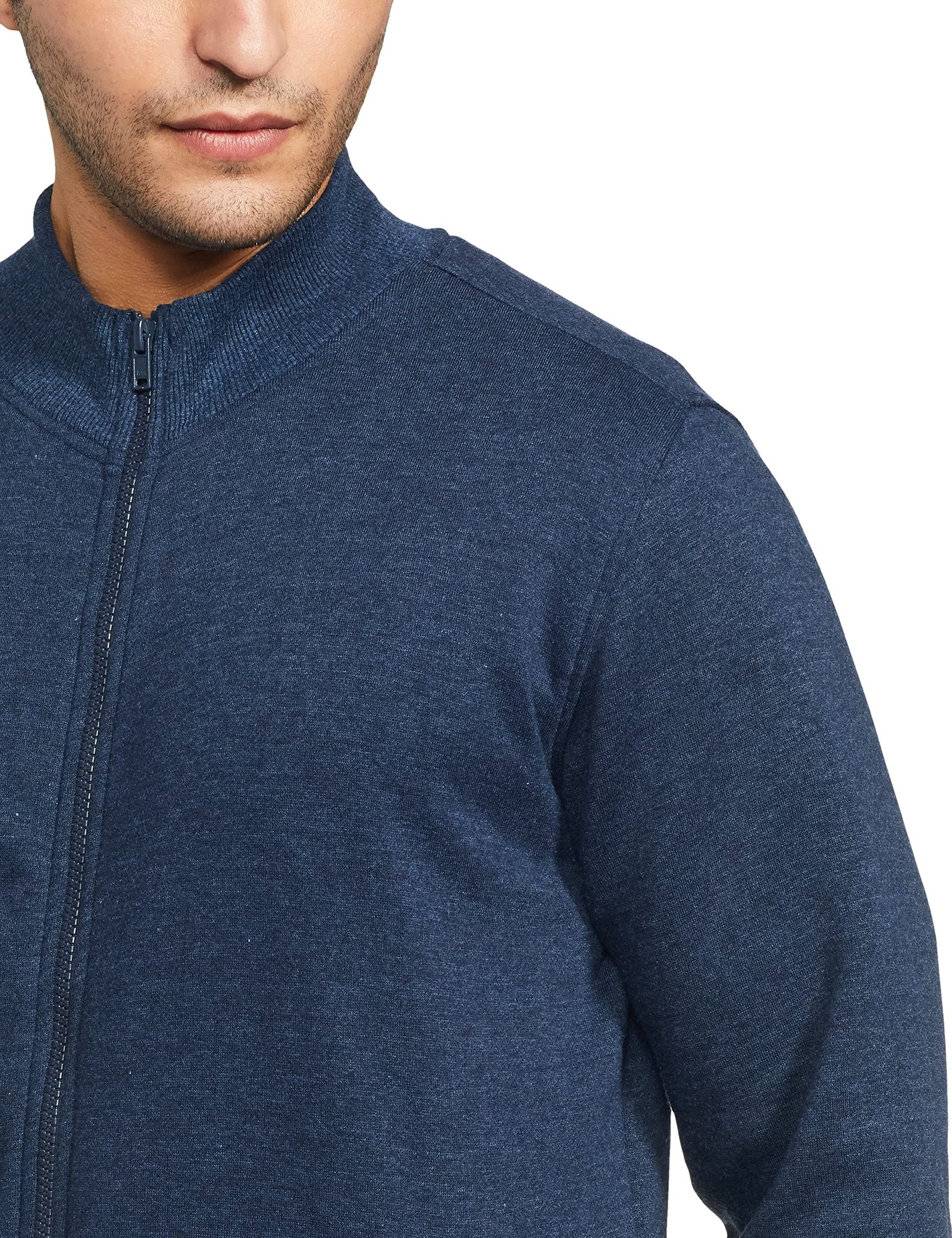 Symbol Men's Cotton Blend High Neck Fleece Regular Fit Sweatshirt Iris Navy Mel Large - Image 7