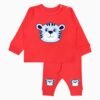 Real Basics Cotton Printed Clothing Sets for Baby Boys & Girls | Unisex Clothing Sets Full Sleeve T-Shirt & Pant (Red Cat-3-4 Years)